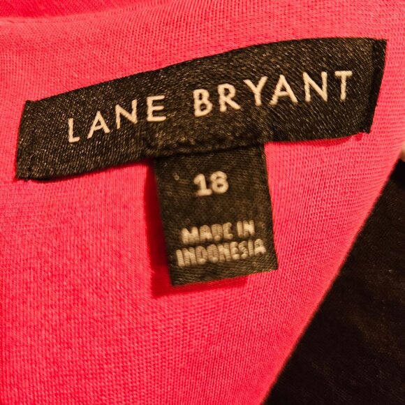 Lane Bryant Dress 18 Color block Black Pink Red Thick Jersey knit Back Zip Sheat - Picture 10 of 11